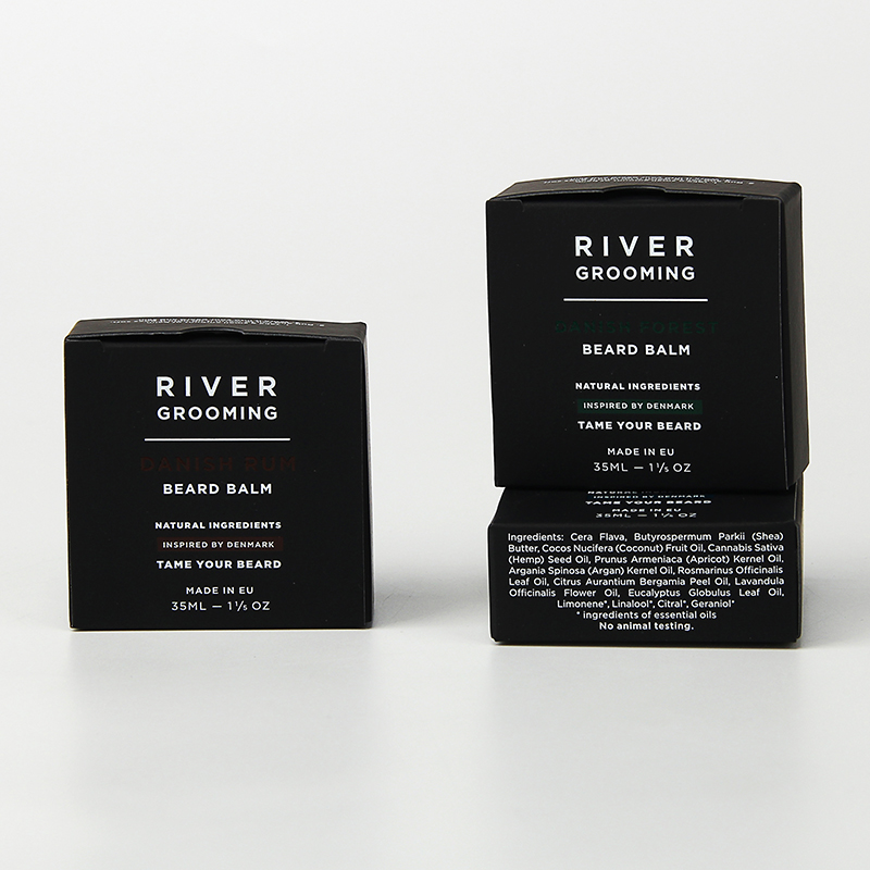 Custom Black Paper Men's Skin Care Beard Oil Packaging Box
