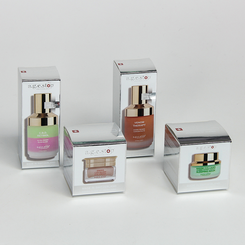 Luxus-Hautpflege-Verpackungsbox aus kundenspezifischem Papier mit Logo-Prägung