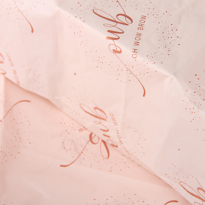 Kundenspezifisches Logo, das Schönheits-Verpackungs-Hellrosa-Seidenpapier druckt