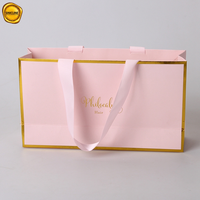 Benutzerdefiniertes Logo Papiertüte Versandtasche Perücke Verpackung Set Geschenktüten