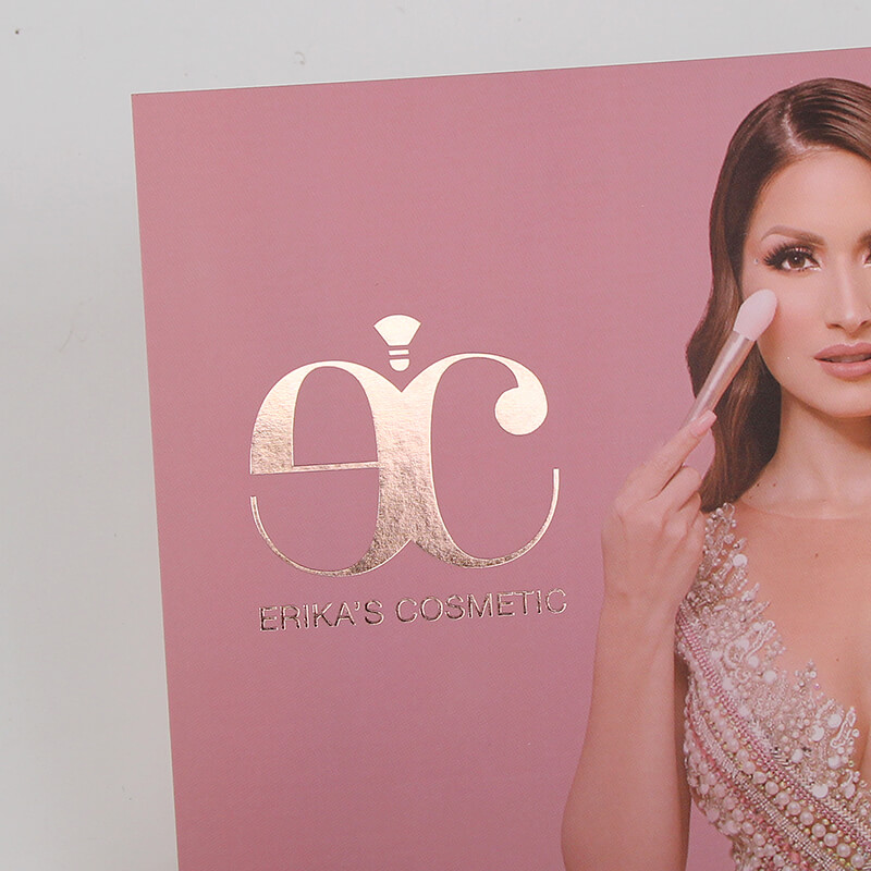 Benutzerdefinierte Kosmetik E-Commerce-Verpackung Rose Gold Logo Papier Dankeschön-Karte