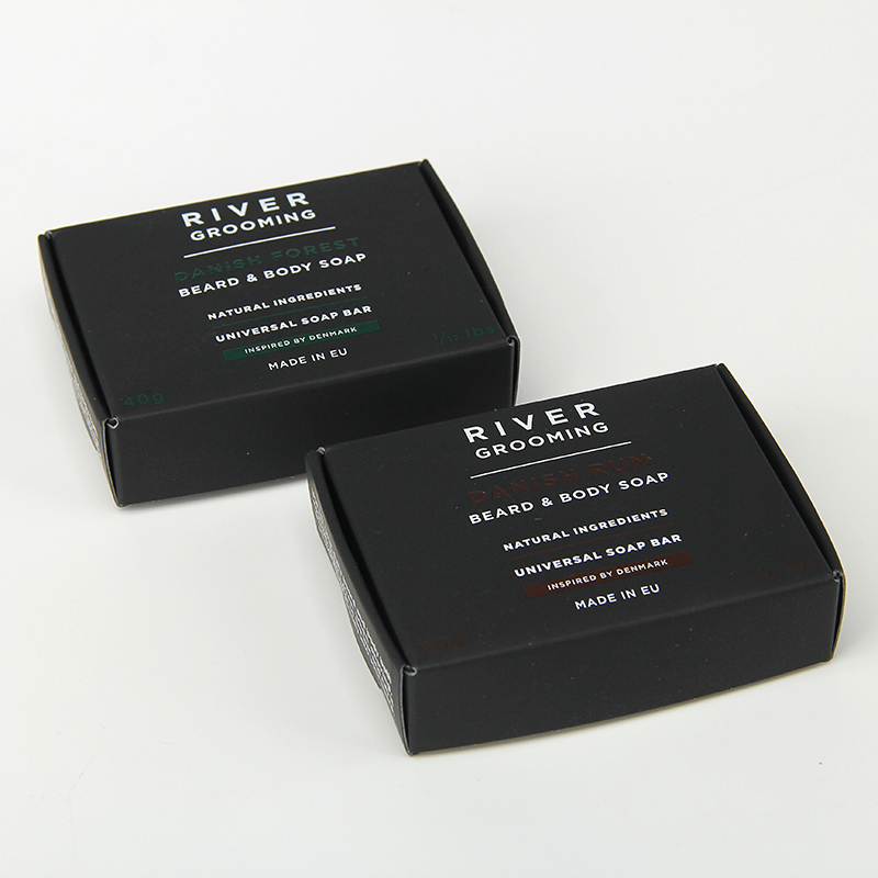 Custom Black Paper Men's Skin Care Beard Oil Packaging Box
