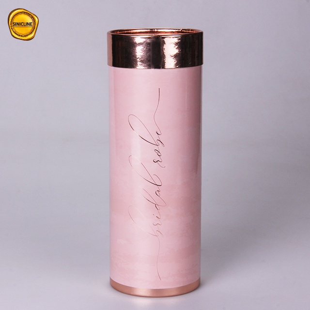 Benutzerdefinierte glänzende rosa Papierrohr-Zylinder-Kosmetik-Verpackungsbox 
