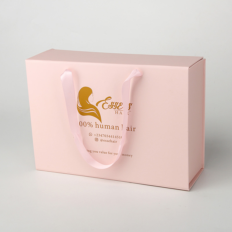 Kundenspezifische Baby-Rosa-faltende Haar-Verpackungs-Kästen Verlängerungs-Kästen-Perücken-Kästen bündeln Haar-Verlängerungs-Verpackungs-Kasten
