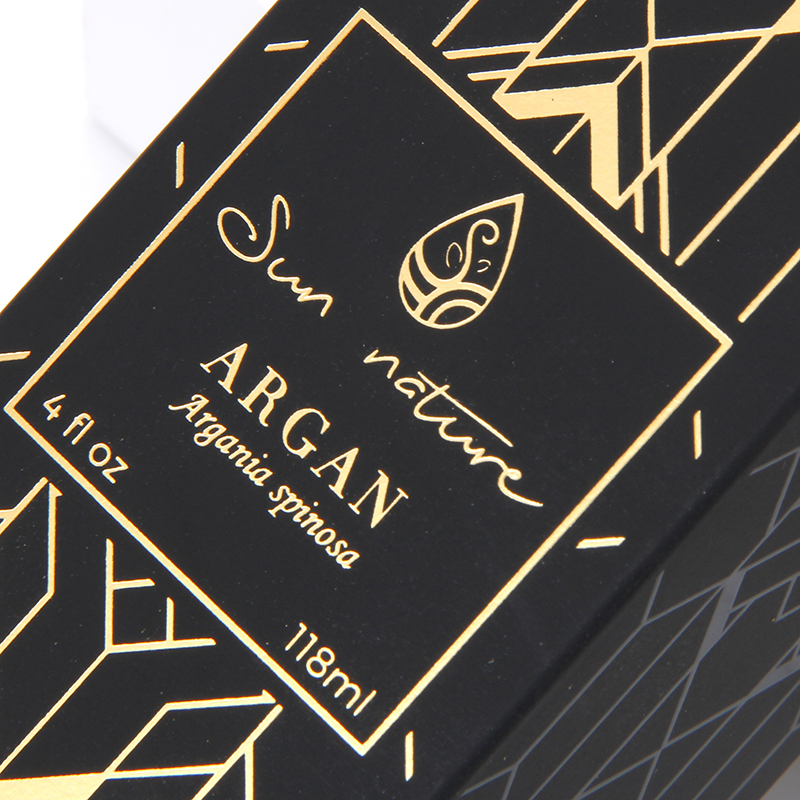 Benutzerdefinierte schwarze Papierverpackung für ätherische Öle mit Logo vereitelt